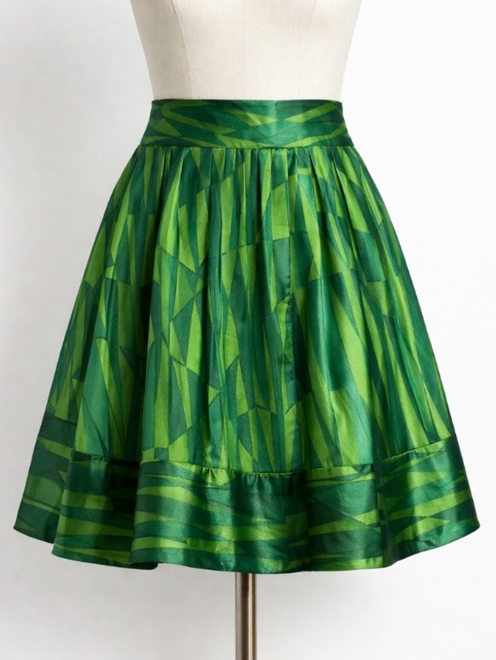FOREVER 21 Emerald Green Satin A-Line Skirt Small Lined Holiday Party Mini